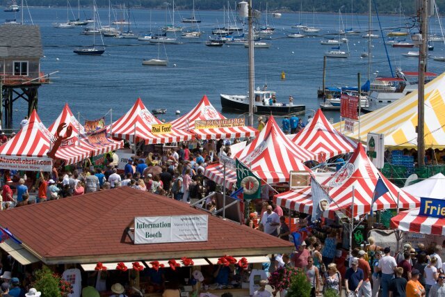 Tents and busy grounds at the Maine Lobster Festival