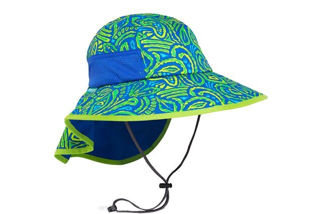Sunday Afternoons Kids' Play Hat in green and blue pattern