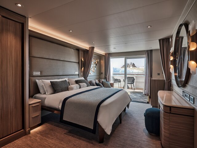 Veranda Suite on Silversea Cruises ship.