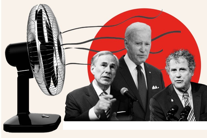 Newsweek Photo Graphic Abbott,Biden and Sherrod Brown 