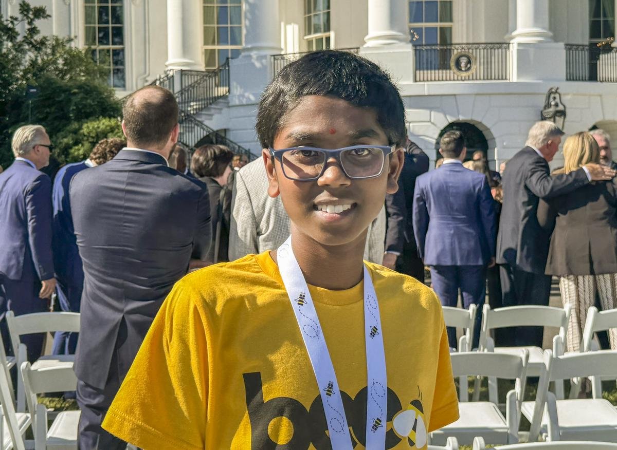 Scripps National Spelling Bee champion Bruhat Soma at the White House in Washington, D.C., on May 31, 2024. 